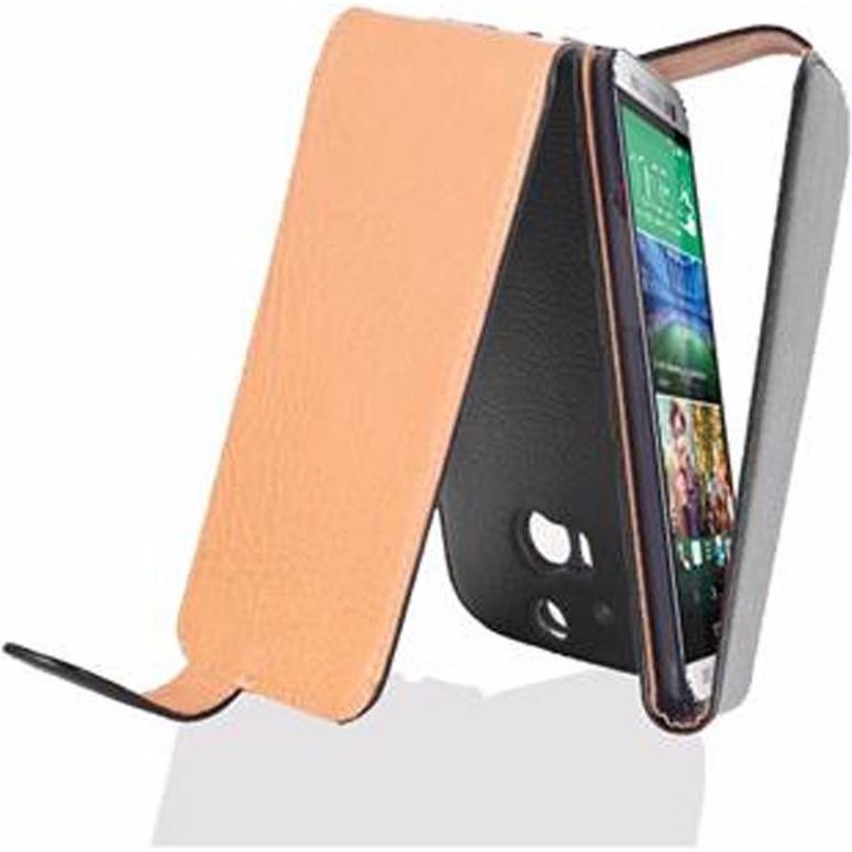 Thumbnail - Cadorabo Flip mit Struktur Cover (HTC One M8), Smartphone Hülle, Schwarz