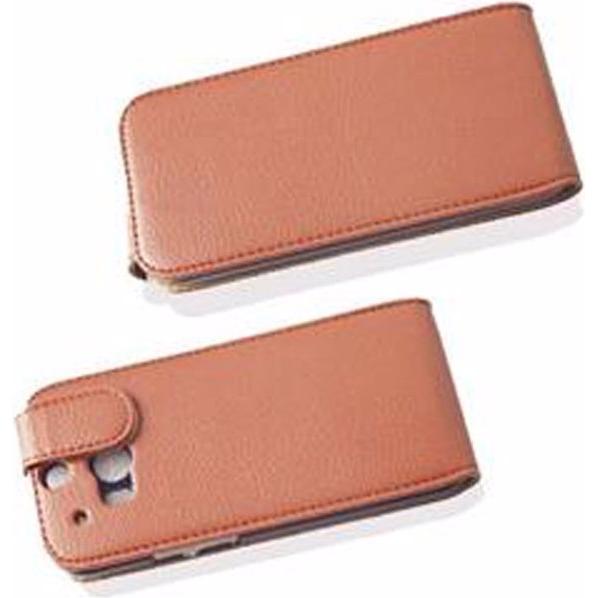 Thumbnail - Cadorabo Flip mit Struktur Cover (HTC One M8), Smartphone Hülle, Braun