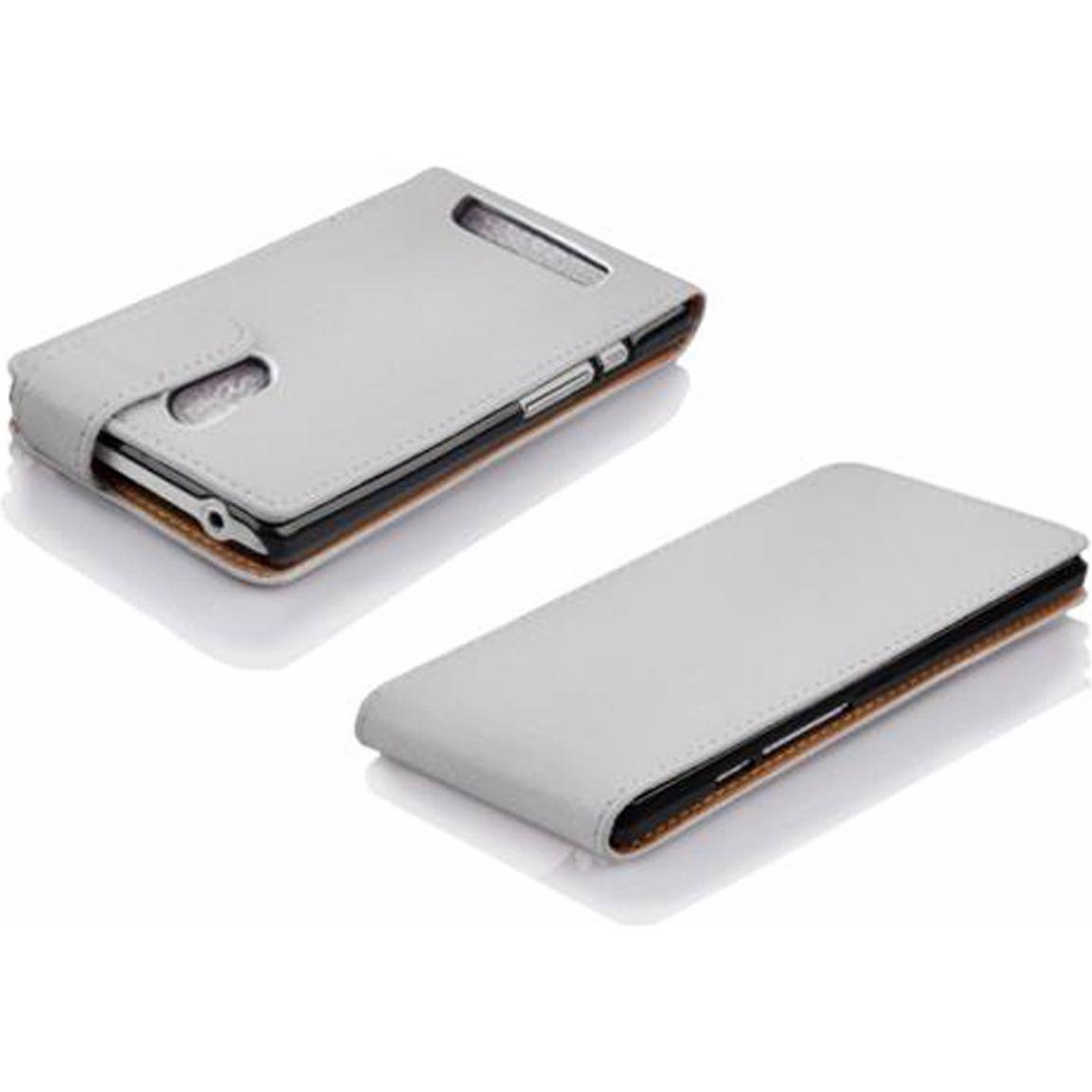 Thumbnail - Cadorabo Flip mit Struktur Cover (HTC Desire 500), Smartphone Hülle, Weiss