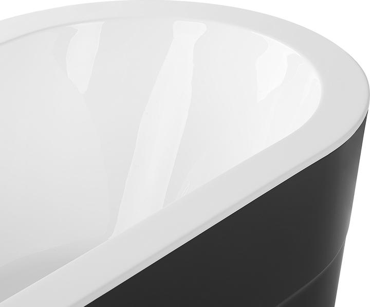 Actual product image Beliani Bathtub free-standing black oval 170 x 80 cm EMPRESA (214 l, 80 cm, 170 cm)