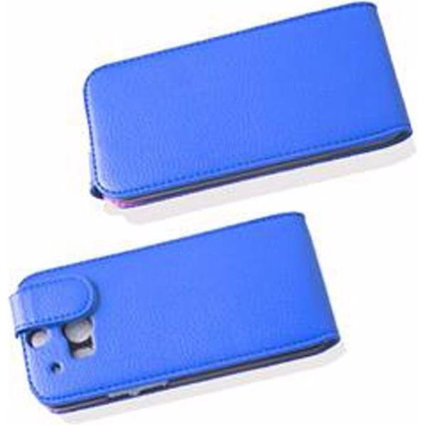 Thumbnail - Cadorabo Flip mit Struktur Cover (HTC One M8), Smartphone Hülle, Blau