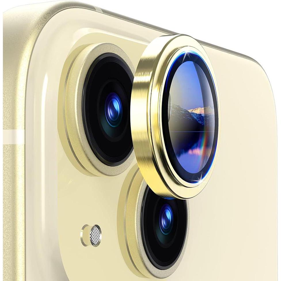 Lito - S+ Camera Glass Protector - iPhone 14 / iPhone 14 Plus - Yellow (1 pz., Apple iPhone 14 Plus), Pellicola protettiva smartphone, Giallo