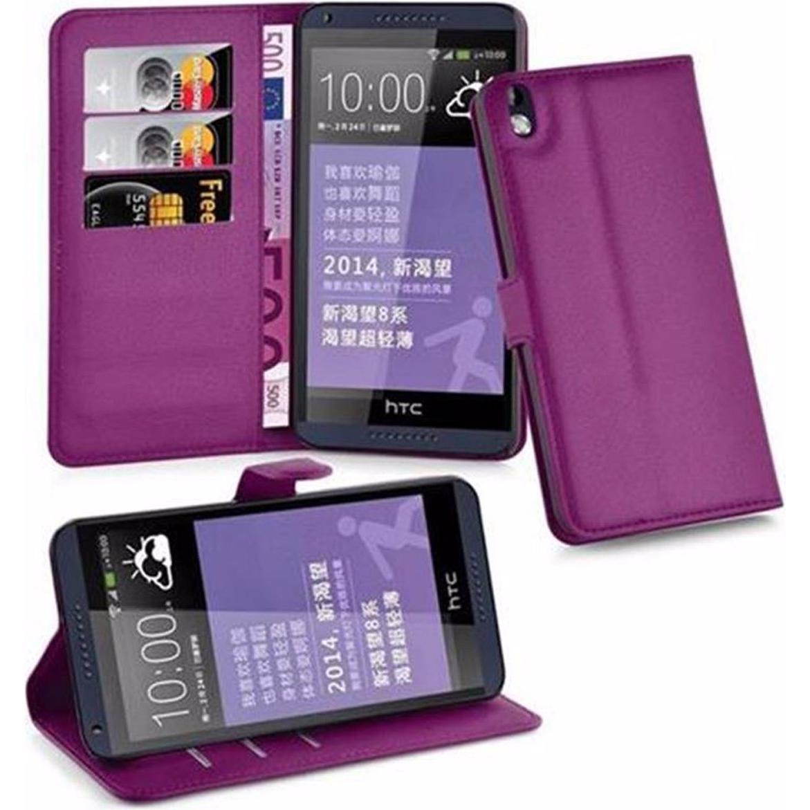 Cadorabo Book mit Standfunktion Cover (HTC Desire 816), Smartphone Hülle, Violett
