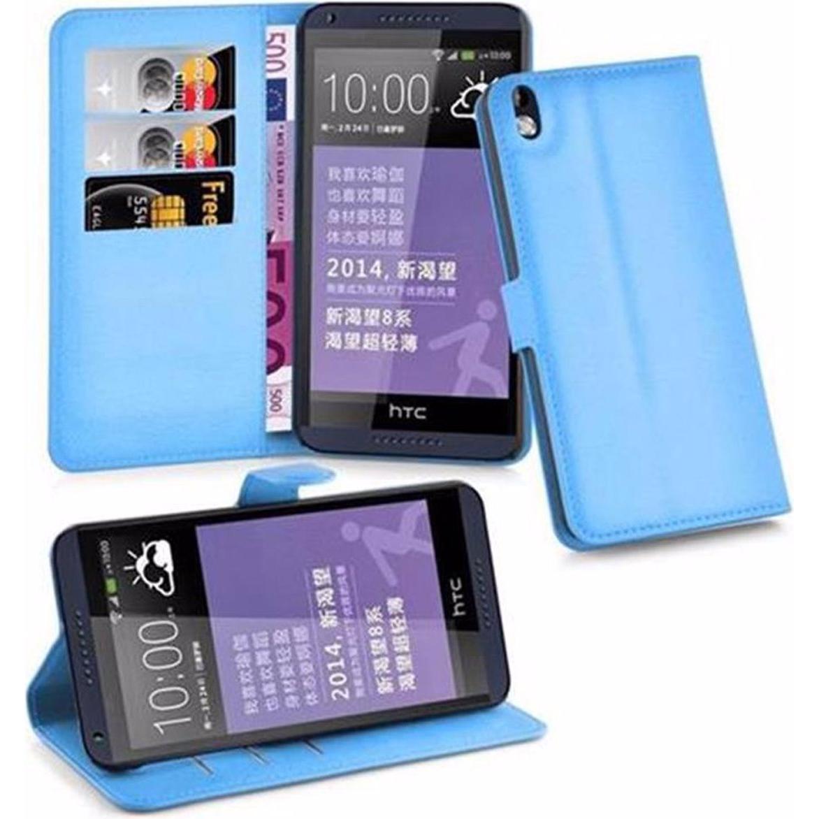 Thumbnail - Cadorabo Book mit Standfunktion Cover (HTC Desire 816), Smartphone Hülle, Blau