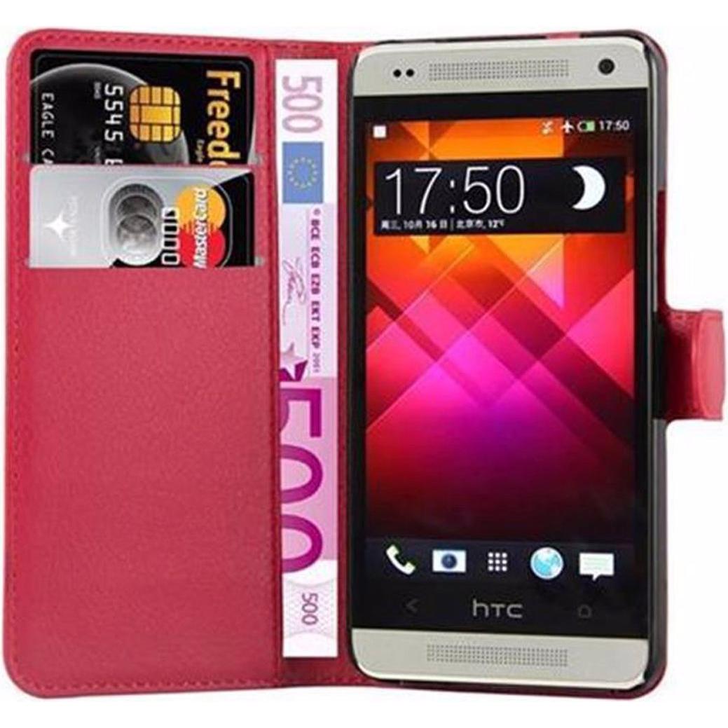 Thumbnail - Cadorabo Book mit Standfunktion Cover (HTC One Mini), Smartphone Hülle, Rot