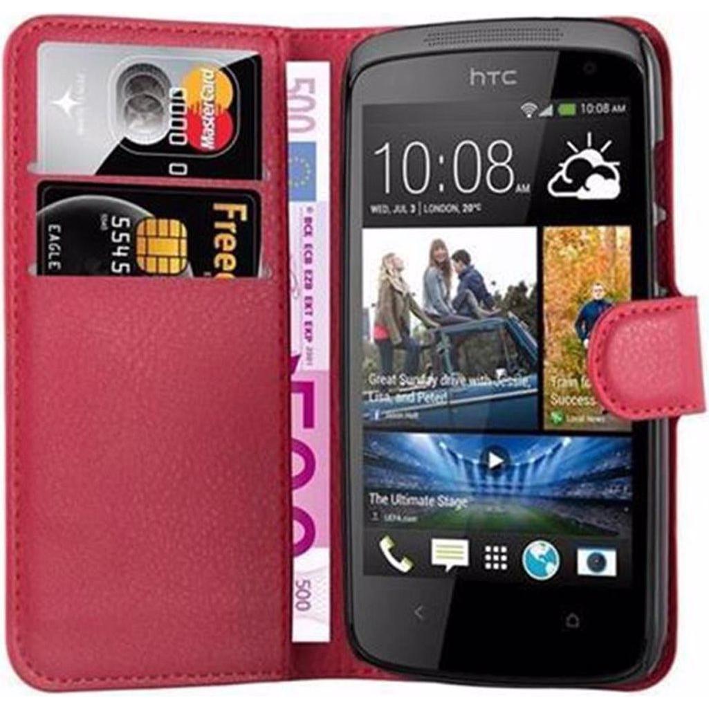 Thumbnail - Cadorabo Book mit Standfunktion Cover (HTC Desire 500), Smartphone Hülle, Rot