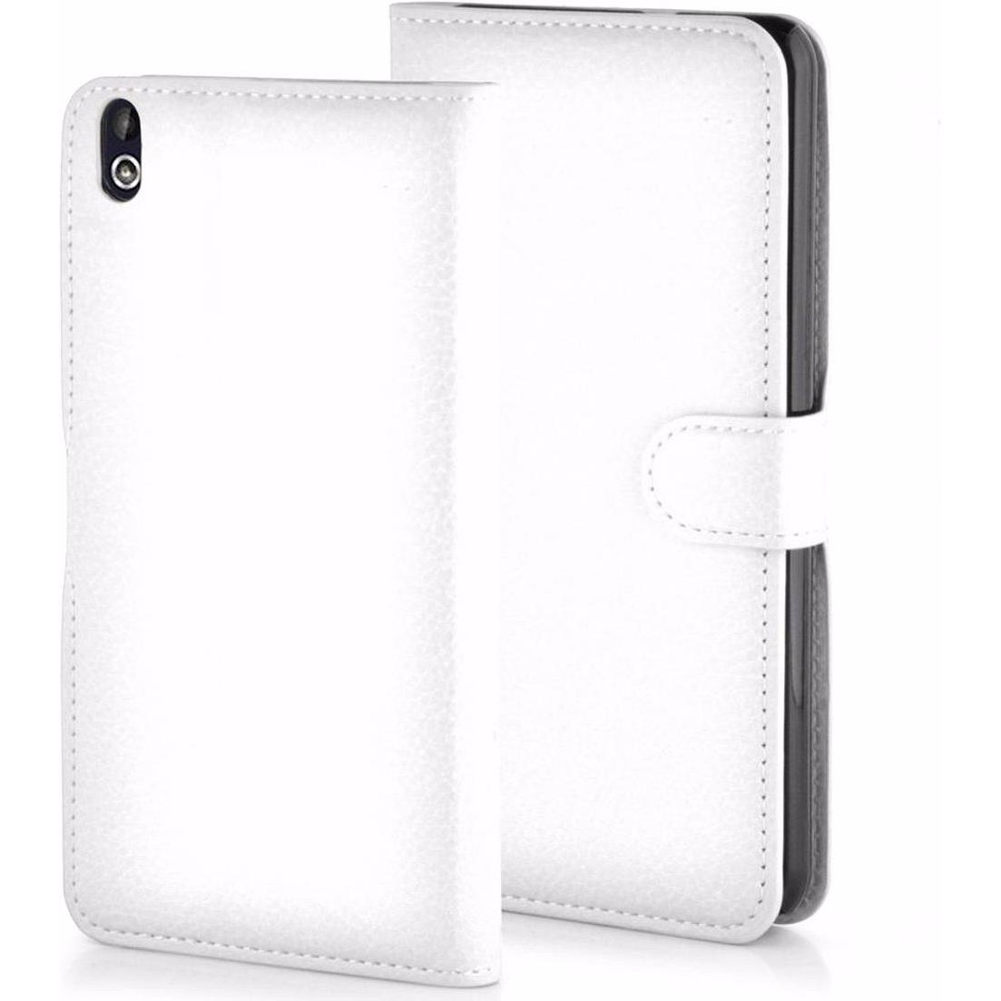 Cadorabo Book mit Standfunktion Cover (HTC Desire 816), Smartphone Hülle, Weiss
