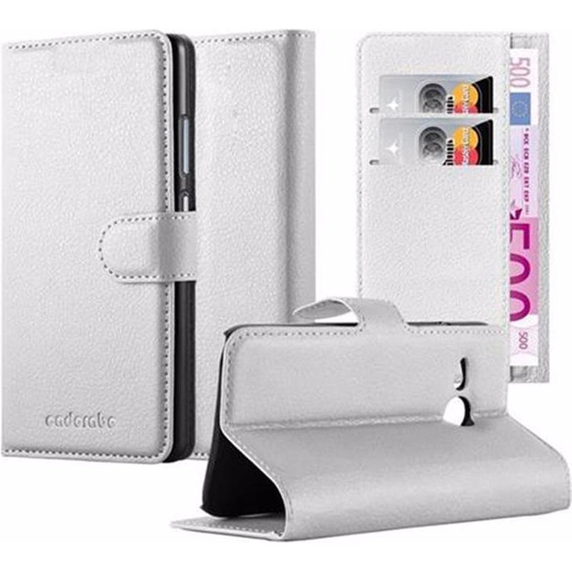 Cadorabo Book mit Standfunktion Cover (HTC One Mini 2), Smartphone Hülle, Weiss
