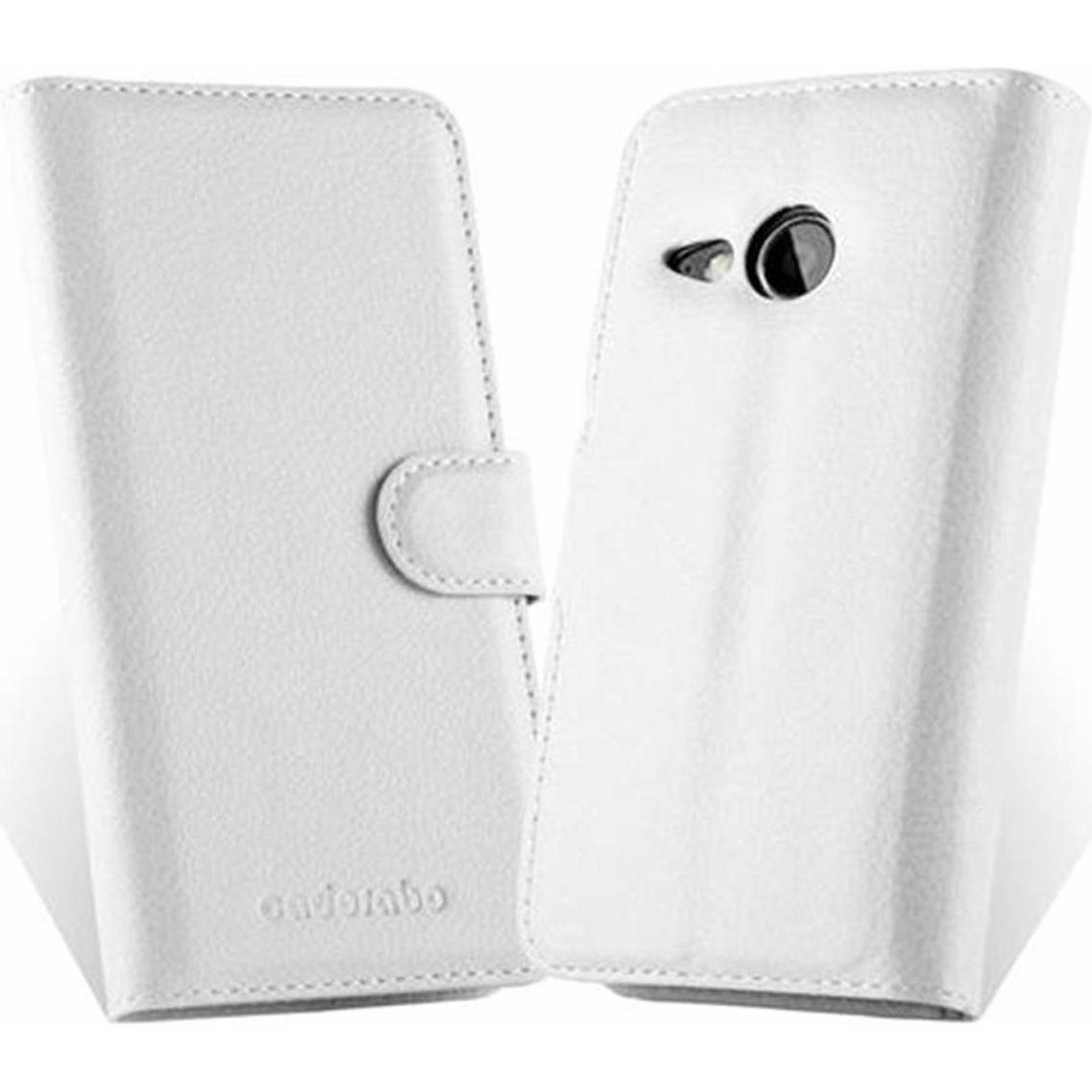 Thumbnail - Cadorabo Book mit Standfunktion Cover (HTC One Mini 2), Smartphone Hülle, Weiss