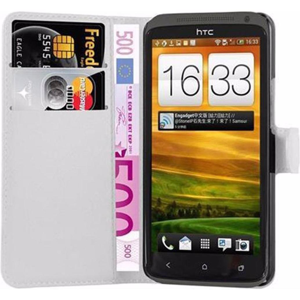 Thumbnail - Cadorabo Book mit Standfunktion Cover (HTC One X+), Smartphone Hülle, Weiss