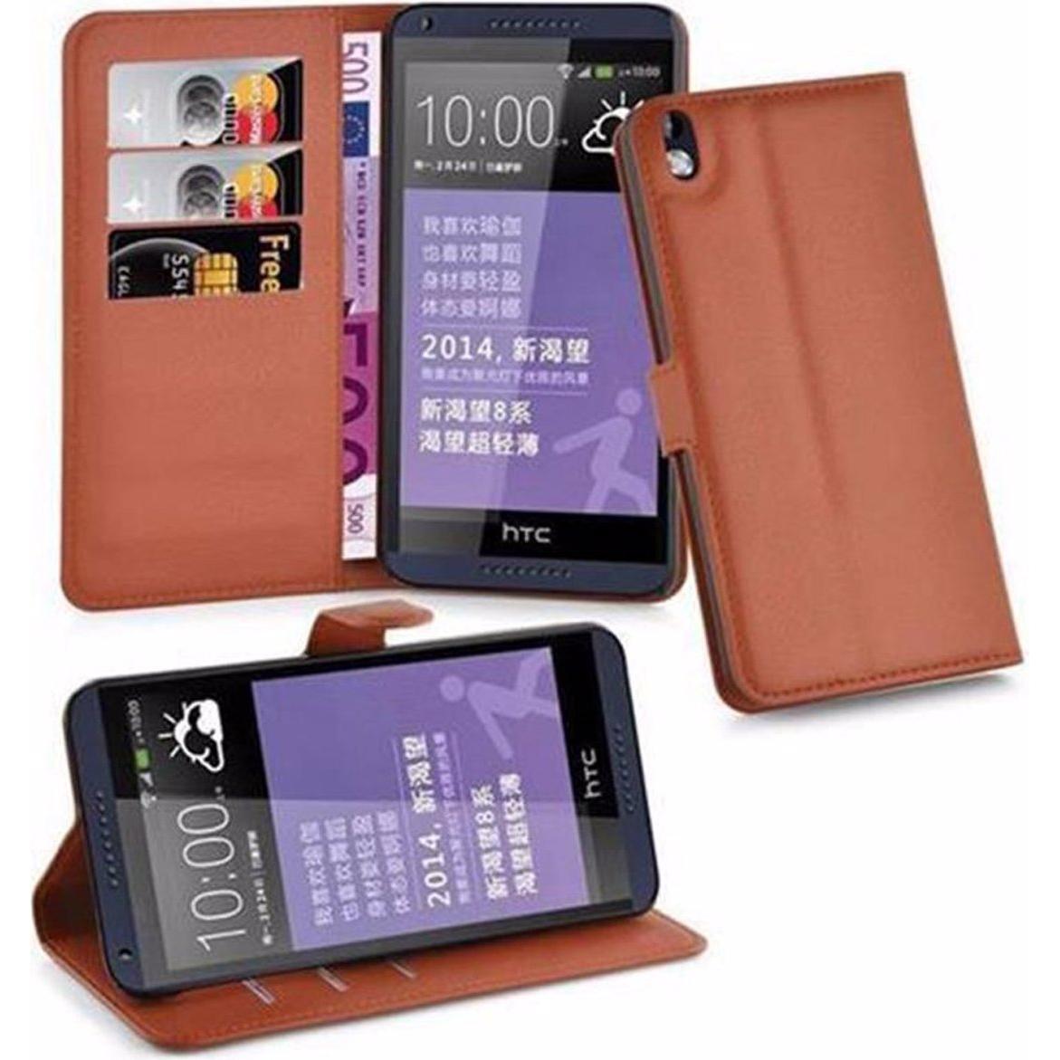 Thumbnail - Cadorabo Book mit Standfunktion Cover (HTC Desire 816), Smartphone Hülle, Braun