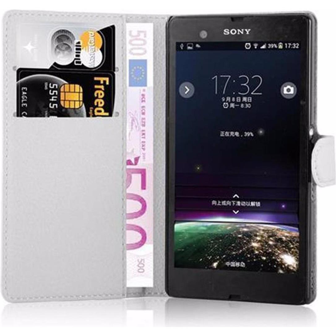 Thumbnail - Cadorabo Book mit Standfunktion Cover (Sony Xperia Z), Smartphone Hülle, Weiss