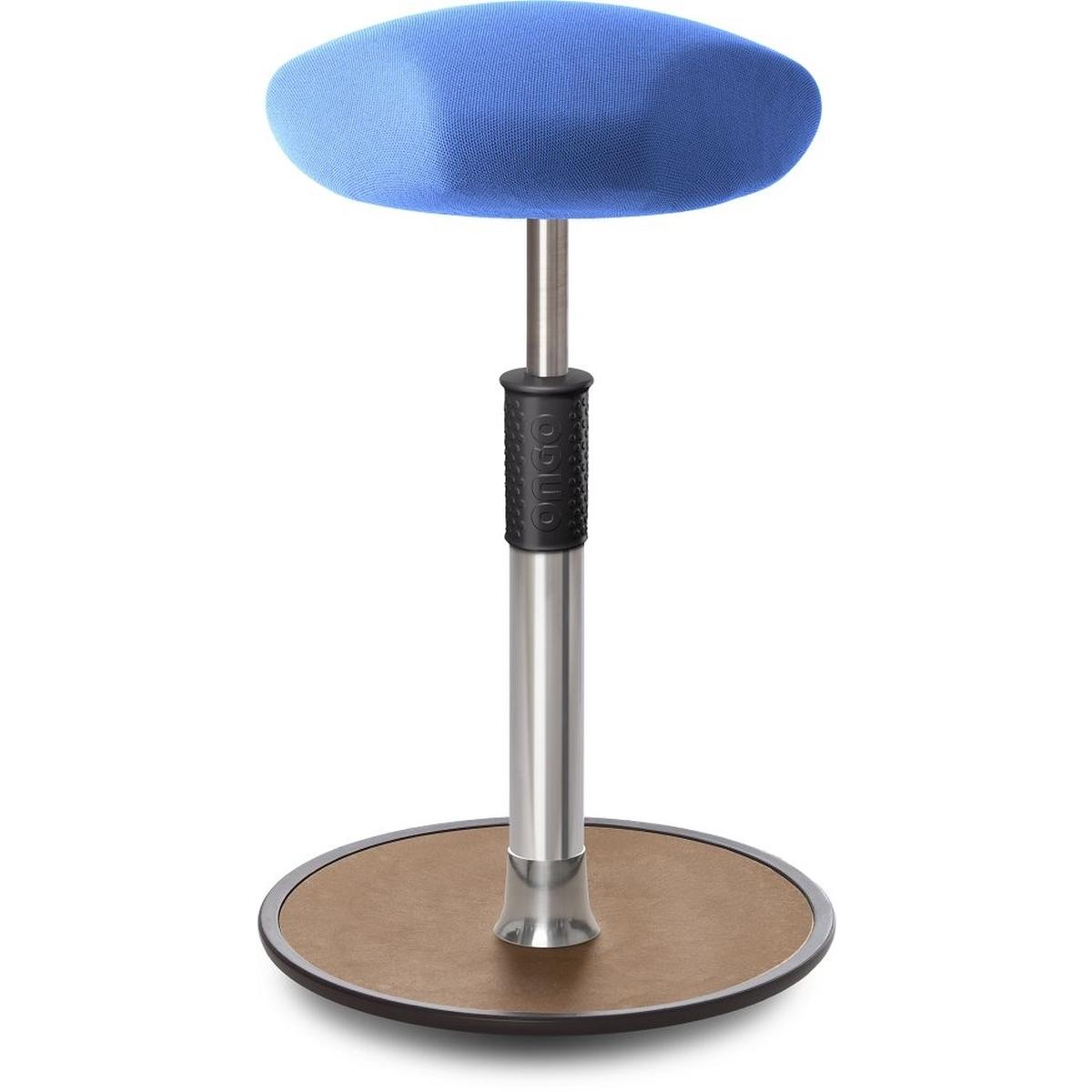 Ongo, Bürostuhl, Sitz- Stehhocker Free Tall Triangel Gestrick Hellblau Chrom /Natur