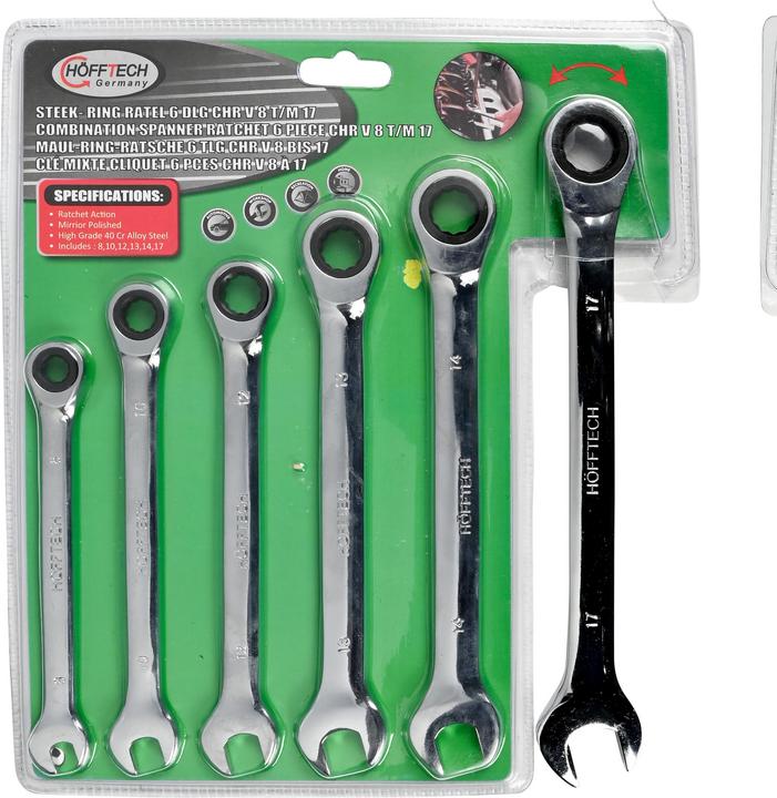 Actual product image ProPlus Combination spanner ratchet 6 pieces Cr-V