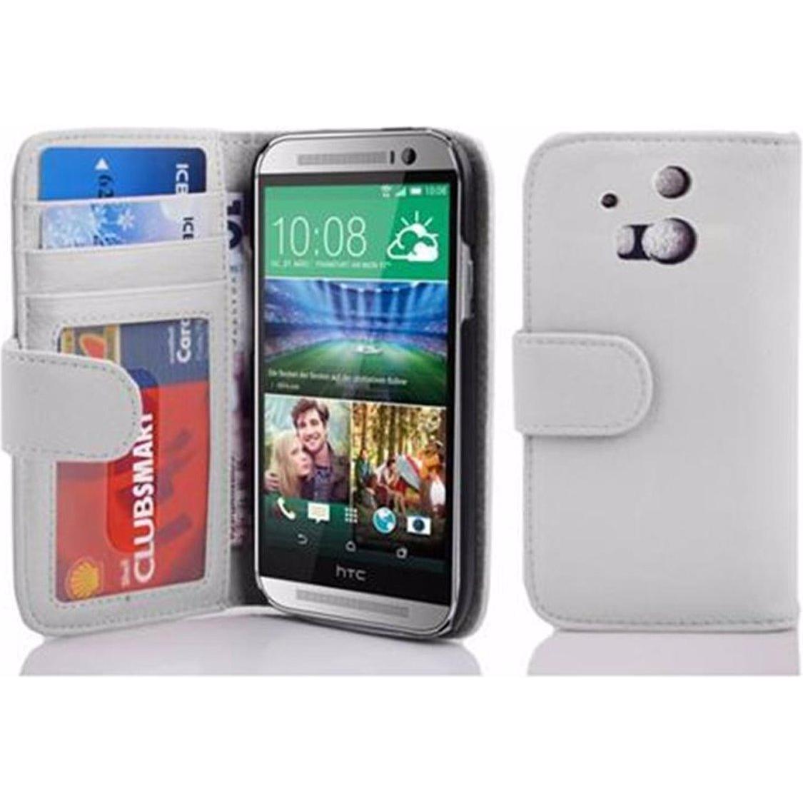 Thumbnail - Cadorabo Book mit 3 Kartenfächer Cover (HTC One M8), Smartphone Hülle, Weiss