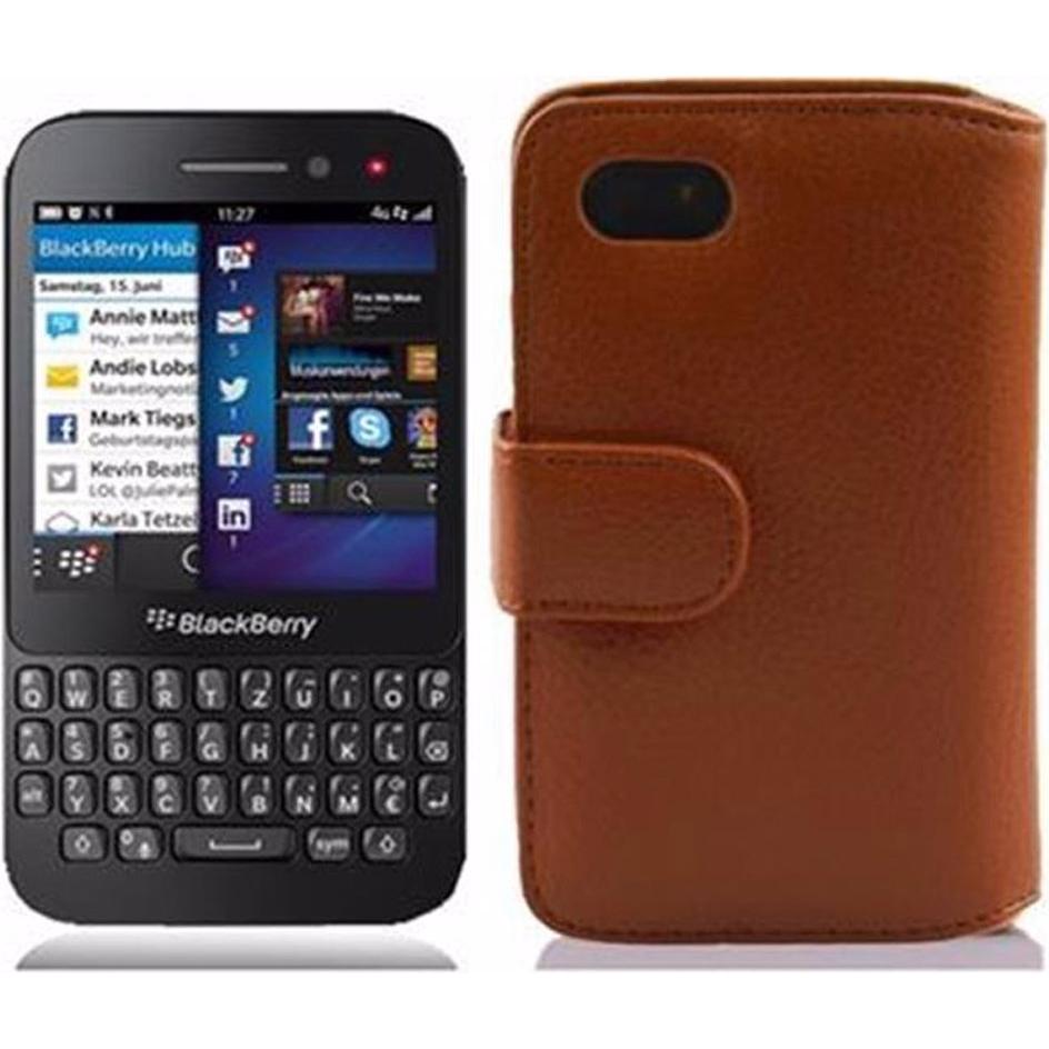 Thumbnail - Cadorabo Book mit Struktur Cover (Blackberry Q5), Smartphone Hülle, Braun