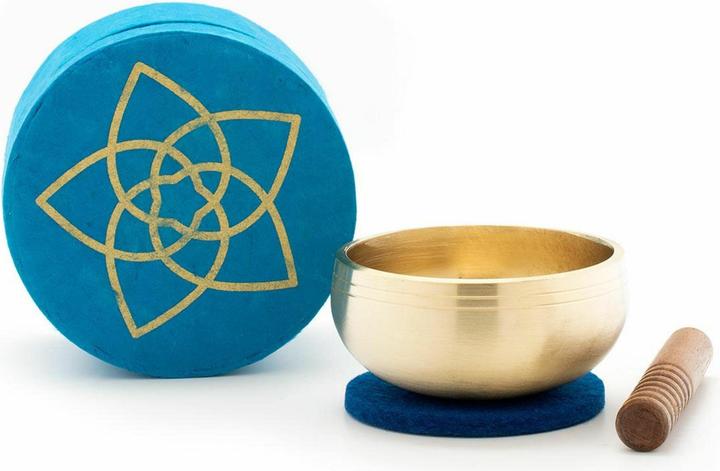 Klangschalen-Center Set de bols chantants en boîte petrol Mindfulness (Bol chantant)