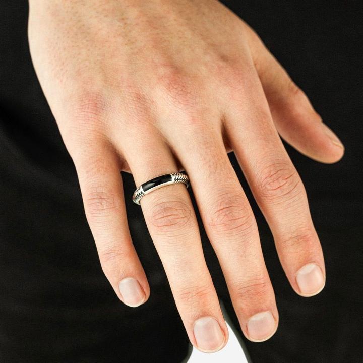 Produktbild Buddha to Buddha Ben Mini Stein Ring Silber Onyx 613ON 63 (63)
