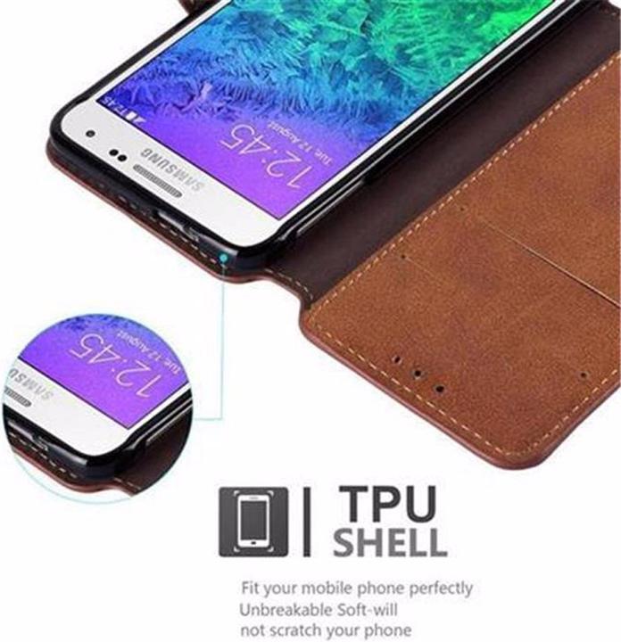 Actual product image Cadorabo Book Retro Matt Wallet Cover (Samsung Galaxy Alpha)