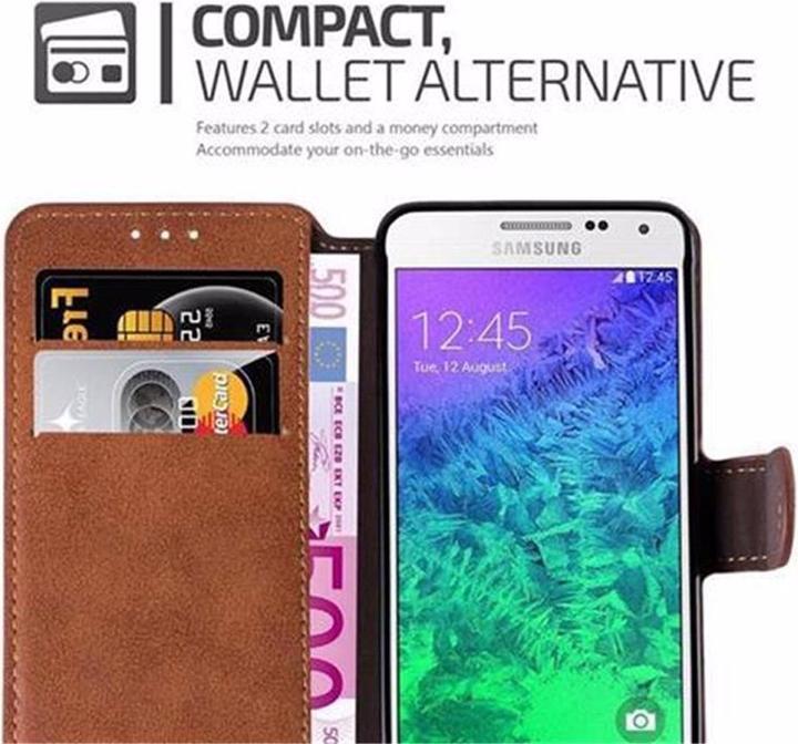Actual product image Cadorabo Book Retro Matt Wallet Cover (Samsung Galaxy Alpha)