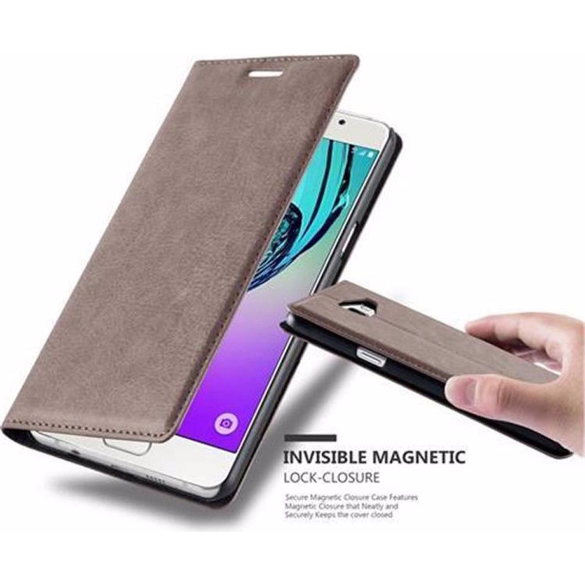 Cadorabo Book Invisible Magnet Cover (Samsung Galaxy A5 (2016)), Smartphone Hülle, Braun