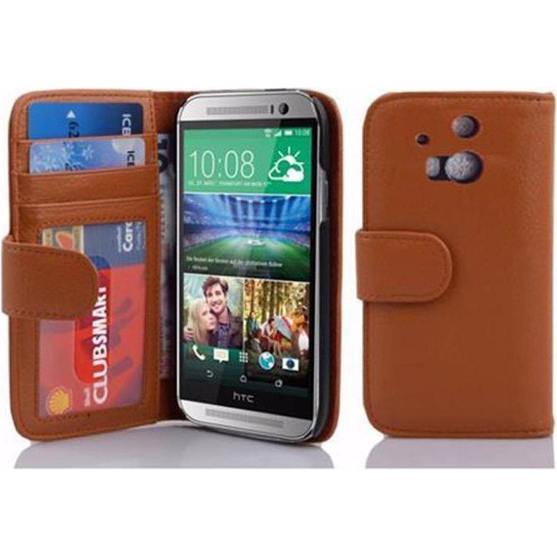 Thumbnail - Cadorabo Book mit 3 Kartenfächer Cover (HTC One M8), Smartphone Hülle, Braun