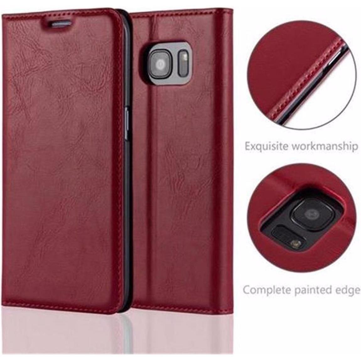 Thumbnail - Cadorabo Book Invisible Magnet Cover (Samsung Galaxy S7 Edge), Smartphone Hülle, Rot