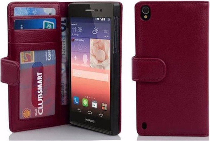 Actual product image Cadorabo Book with 3 card slots cover (Huawei Ascend P7)