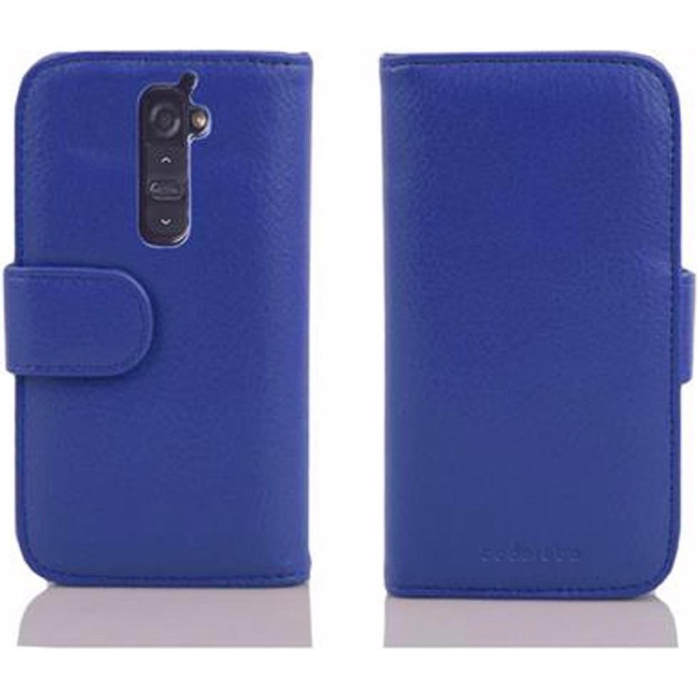 Cadorabo Book mit 3 Kartenfächer Cover (LG G2), Smartphone Hülle, Blau
