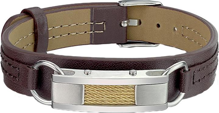 Immagine prodotto Star Piercing Bracciale in ecopelle con barra marrone e fili dorati (21.60 cm, Ecopelle)
