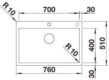 Actual product image Blanco Claron 700-IF/A (Top-mounted sink, 76 cm, 51 cm)