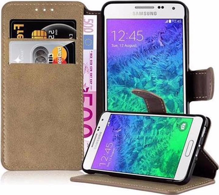 Actual product image Cadorabo Book Retro Matt Wallet Cover (Samsung Galaxy Alpha)