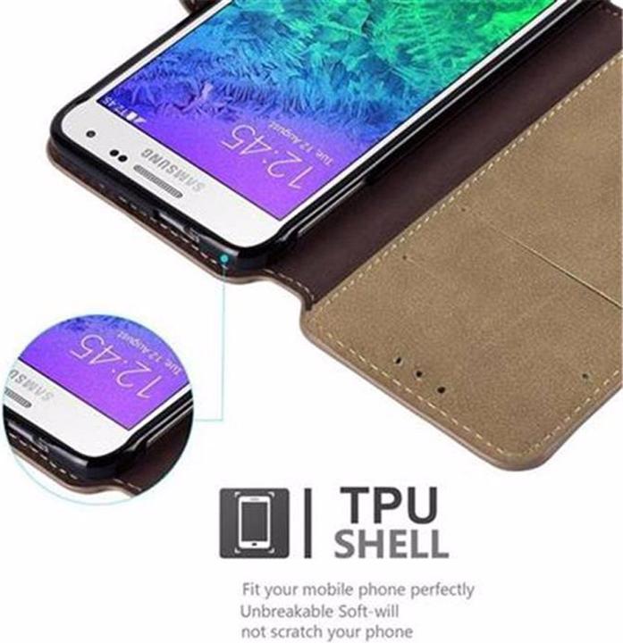 Actual product image Cadorabo Book Retro Matt Wallet Cover (Samsung Galaxy Alpha)