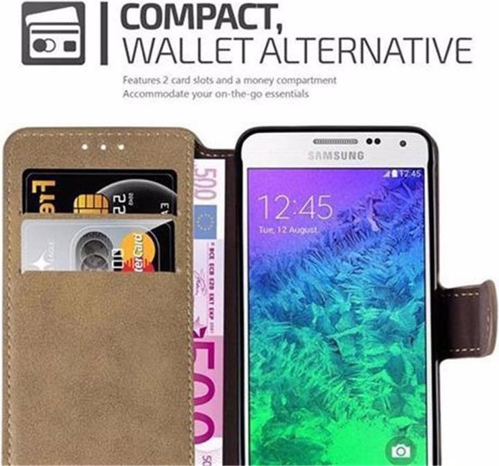 Actual product image Cadorabo Book Retro Matt Wallet Cover (Samsung Galaxy Alpha)
