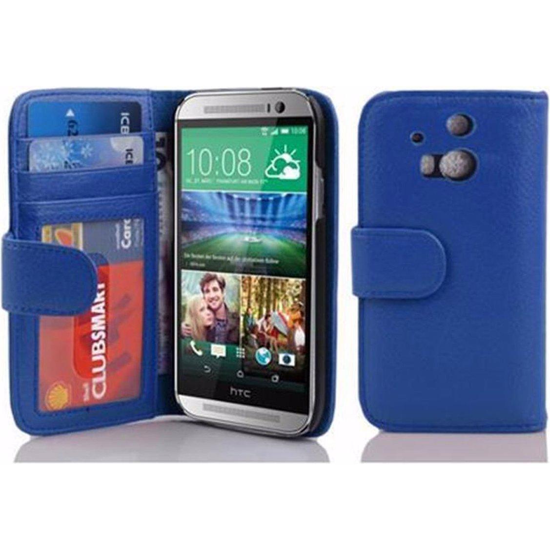 Thumbnail - Cadorabo Book mit 3 Kartenfächer Cover (HTC One M8), Smartphone Hülle, Blau
