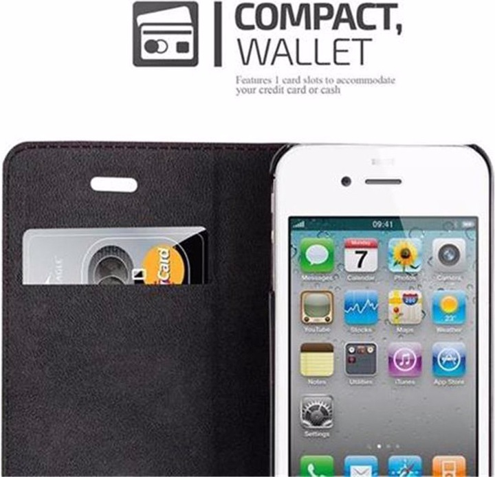 Actual product image Cadorabo Book Invisible Magnet Cover (Apple iPhone 4)