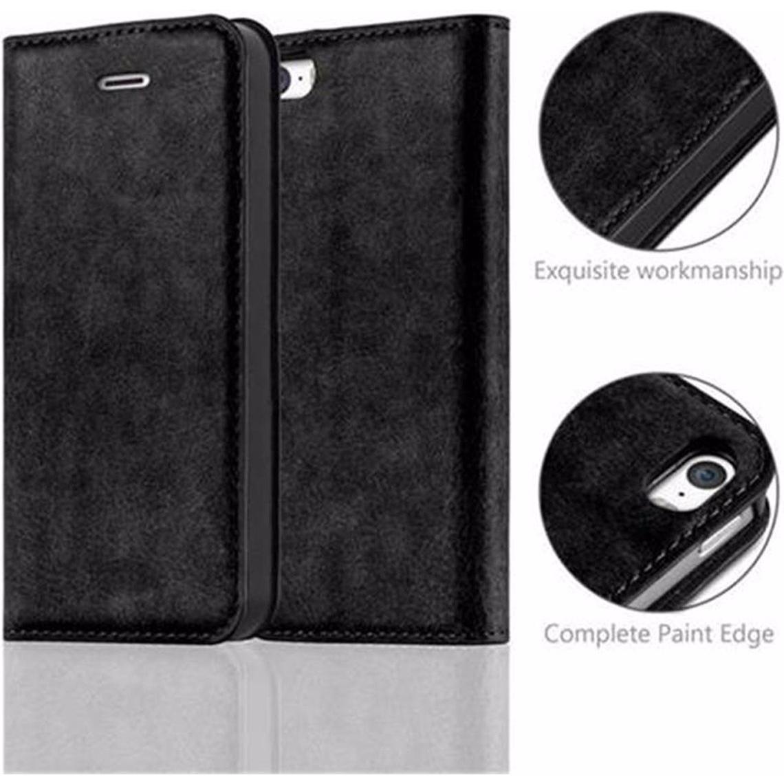 Thumbnail - Cadorabo Book Invisible Magnet Cover (Apple iPhone 5), Smartphone Hülle, Schwarz