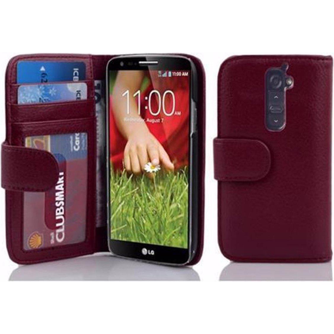 Thumbnail - Cadorabo Book mit 3 Kartenfächer Cover (LG G2), Smartphone Hülle, Violett