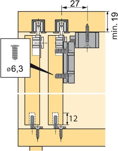 Actual product image Hettich Sliding door fittings Top Line 110, Inslide/Mixslide