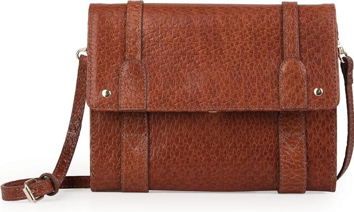 Actual product image Kate Moss Leather Handbag with Zipper and Adjustable Shoulder Strap