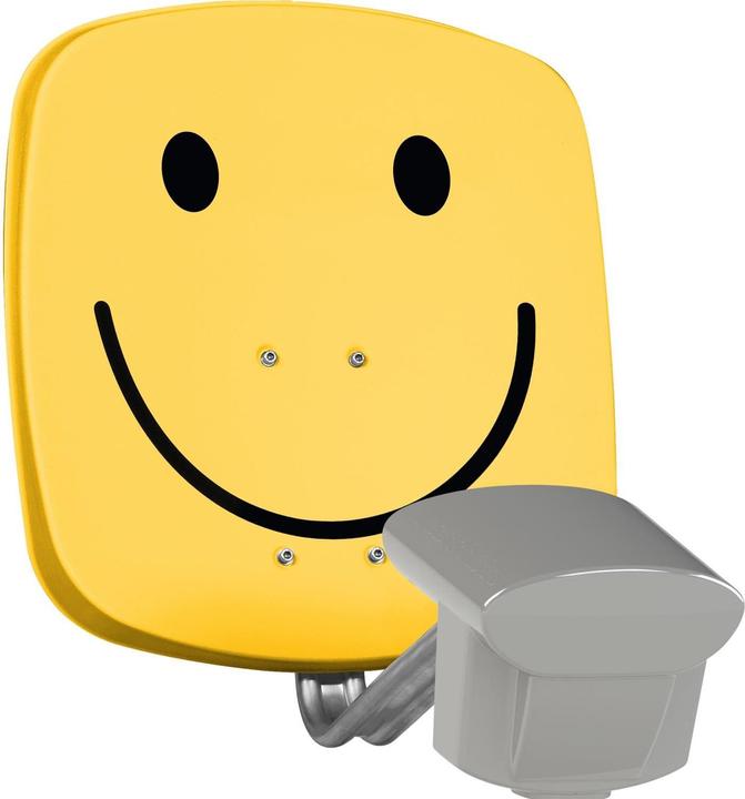 Produktbild TechniSat 1545/8814 Multytenne QuattroSat, mit Quattro-Single-LNB, Smiley-gelb (DVB-S / -S2)