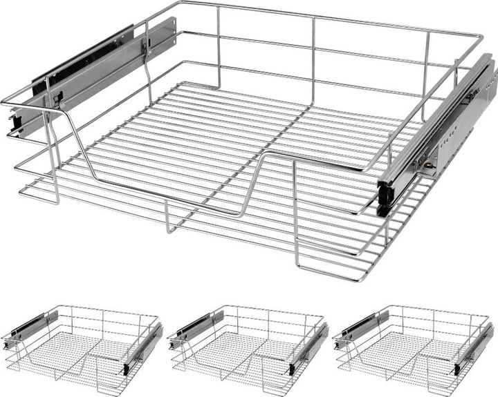 Casaria Teleskopschublade 60cm - 4er Set (1 x, 27 x 44 x 14 cm)