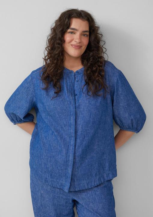 Produktbild S.Oliver Bluse Relaxed-Fit-Bluse aus Leinenmix mit Raff-Details (46)