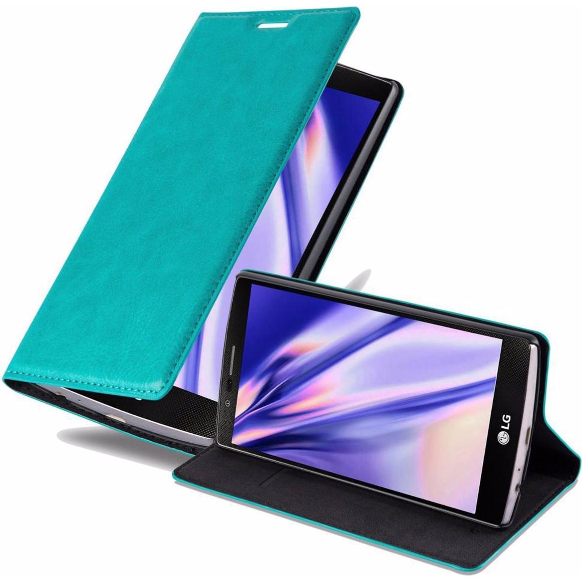 Cadorabo Book Invisible Magnet Cover (Motorola Moto G4 Plus, Motorola Moto G4), Smartphone Hülle, Türkis
