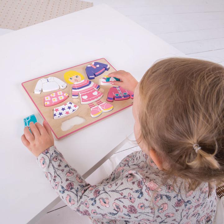 Produktbild Bigjigs Wooden Dress Up Puzzle Mädchen (10 Teile)