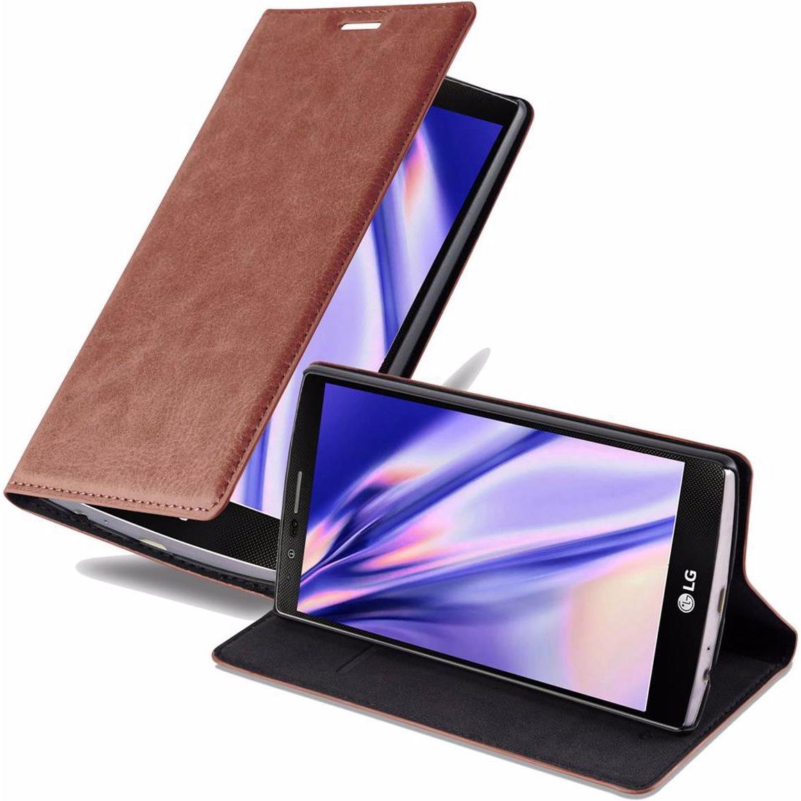 Cadorabo Book Invisible Magnet Cover (Motorola Moto G4 Plus, Motorola Moto G4), Smartphone Hülle, Braun