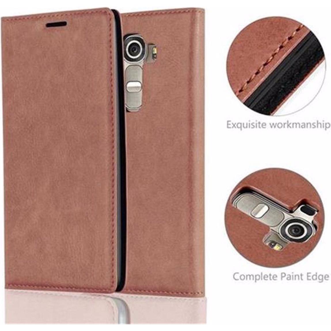 Thumbnail - Cadorabo Book Invisible Magnet Cover (Motorola Moto G4 Plus, Motorola Moto G4), Smartphone Hülle, Braun