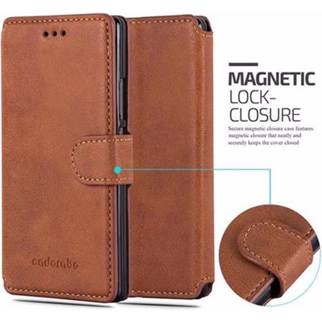 Thumbnail - Cadorabo Book Retro Matt Wallet Cover (Huawei Ascend P7), Smartphone Hülle, Braun