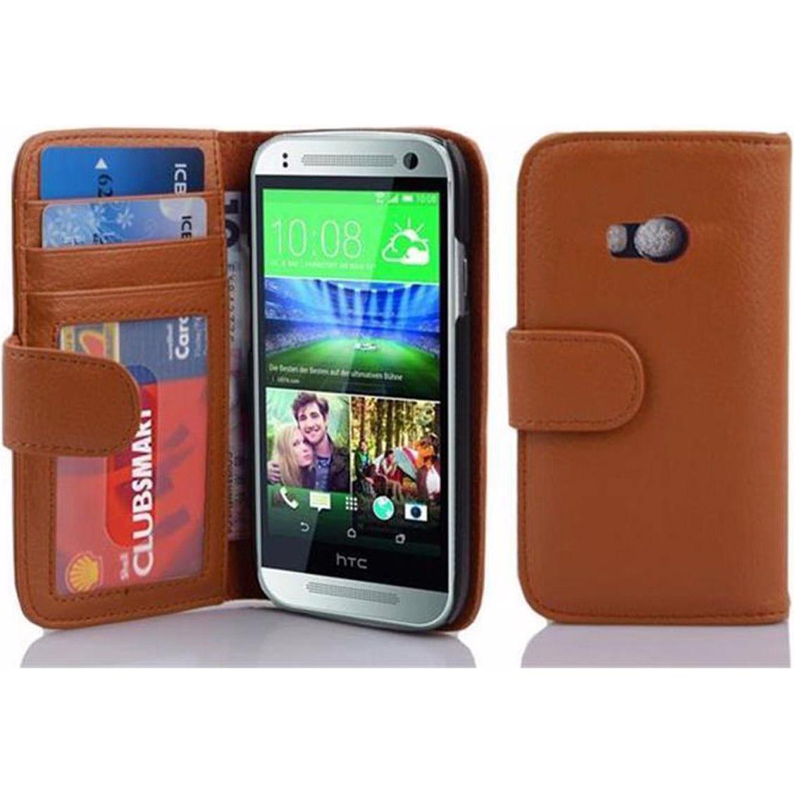 Thumbnail - Cadorabo Book mit 3 Kartenfächer Cover (HTC One Mini 2), Smartphone Hülle, Braun