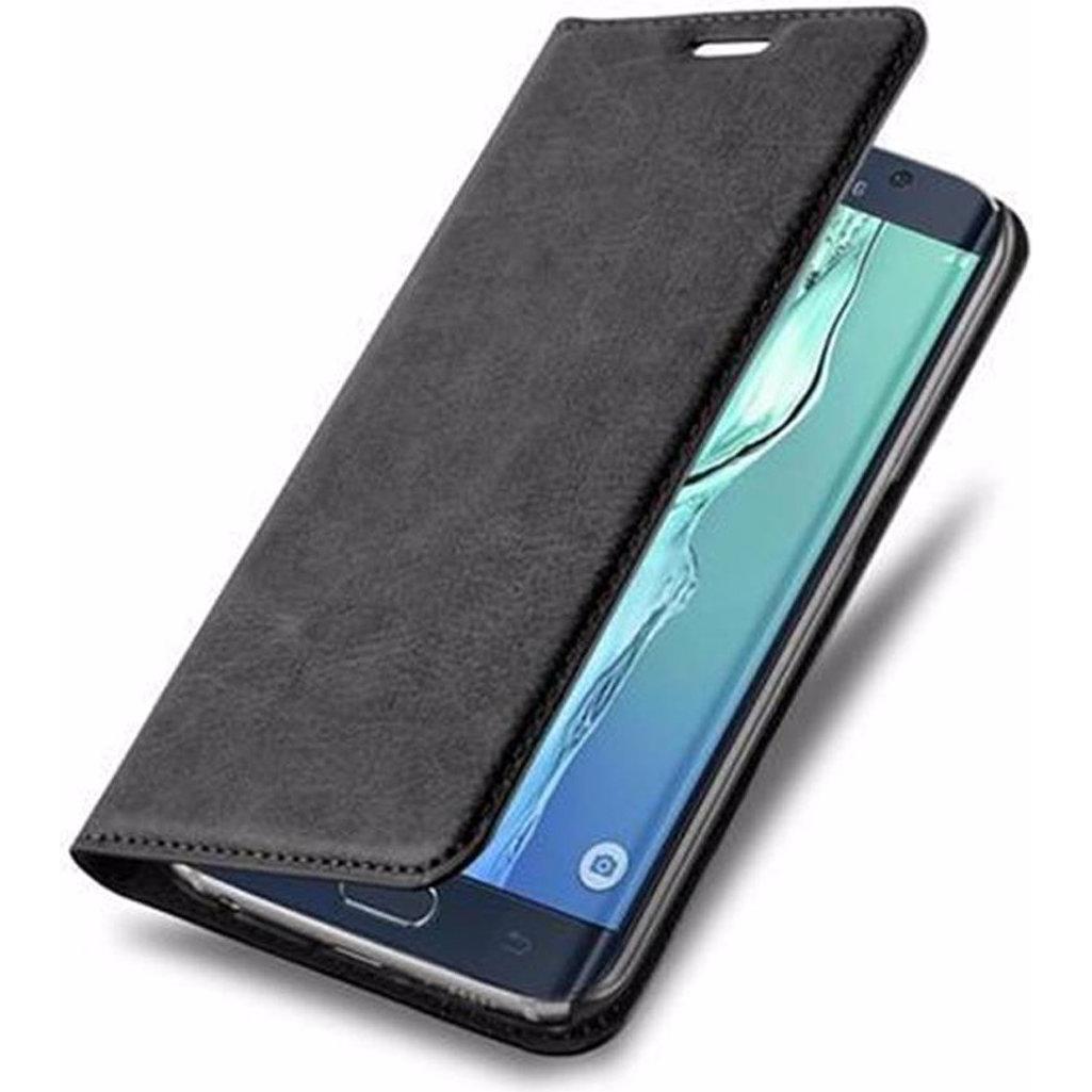 Cadorabo Book Invisible Magnet Cover (Samsung Galaxy S6 Edge), Smartphone Hülle, Schwarz